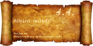 Albini Anikó névjegykártya